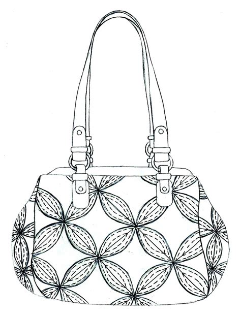 ladies purse design drawing